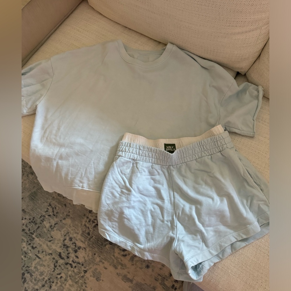 Daily Drills Cropped Sleeve Crew and Boxer Shorts for sale! Size: M/L